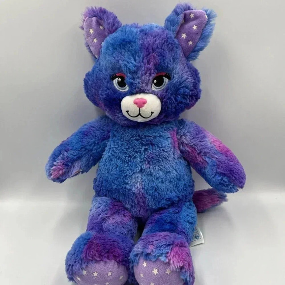 Build a Bear Stars Glow In The Dark Kitty Cat Purple Blue Starry Plush 17" - Picture 3 of 14